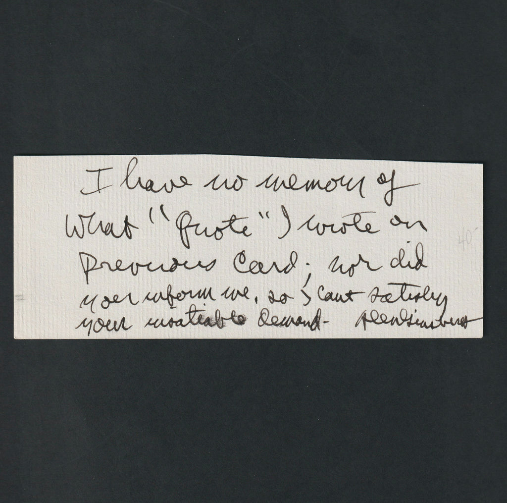 Allen Ginsberg note
