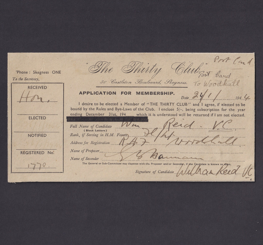 Bill Reid VC signature