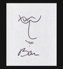 Bono autographed self-portrait sketch.