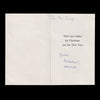 A Christmas card addressed to Mr Crisp, from 'Andrew' & 'Edward'