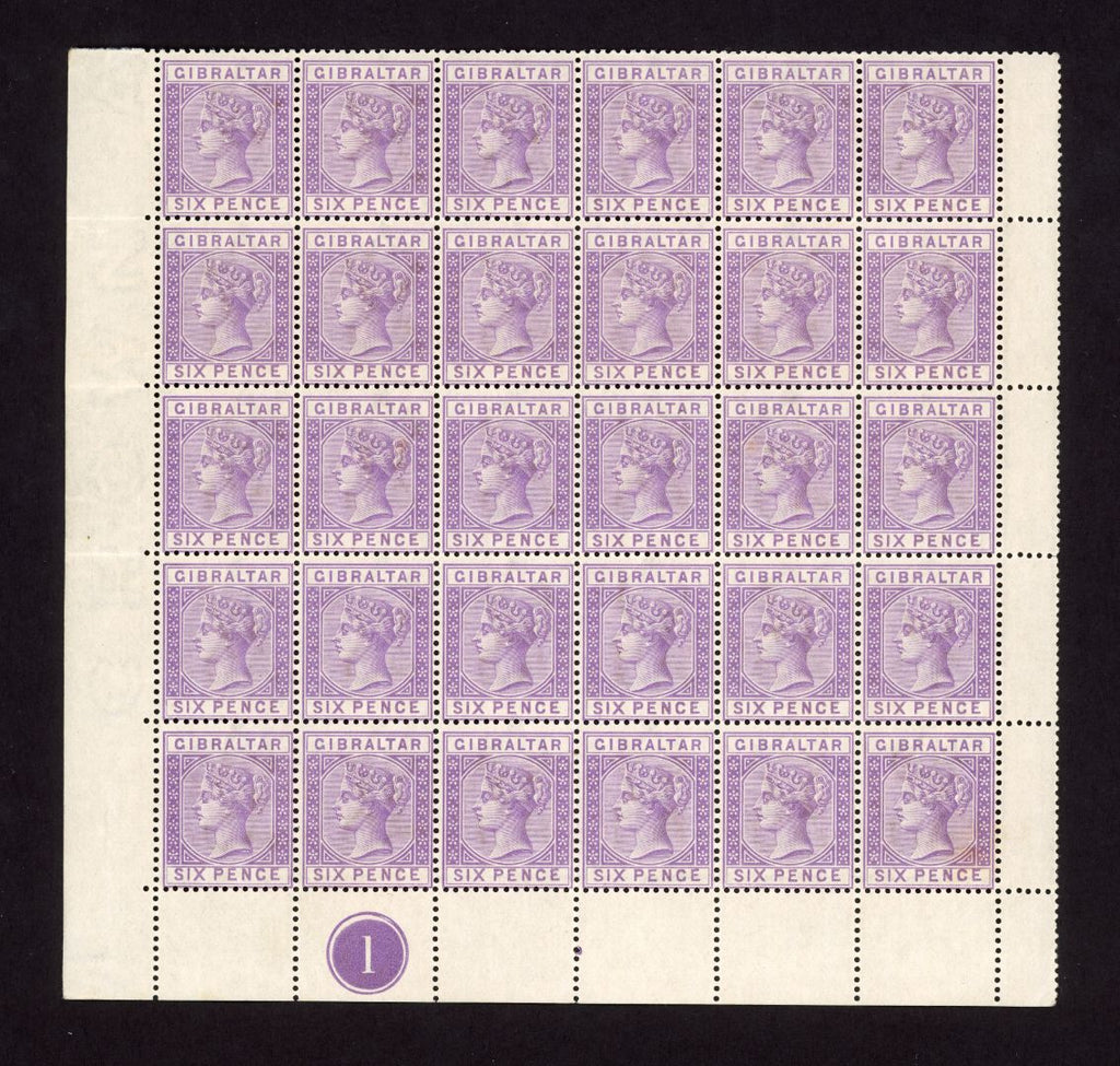 GIBRALTAR 1886-87 6d lilac, SG13