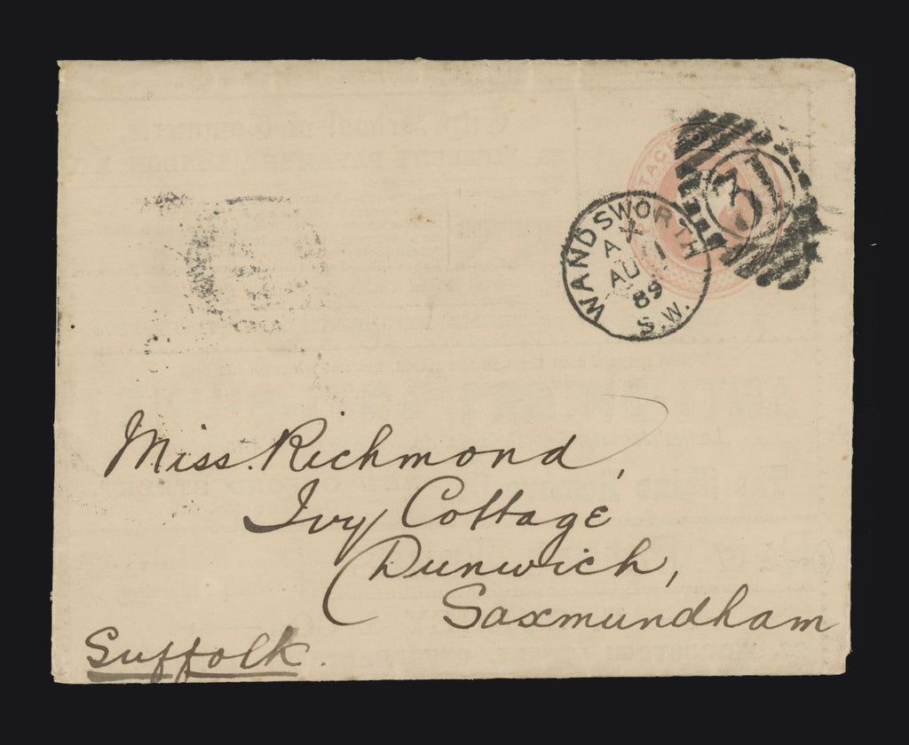 GREAT BRITAIN 1889 1d Pink advertising stationery envelope, SG