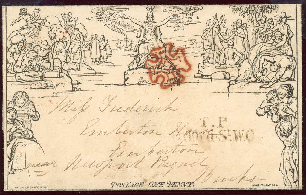 GREAT BRITAIN 1840 1d Mulready Lettersheet (Forrne 3, Stereo A57), SG ME1