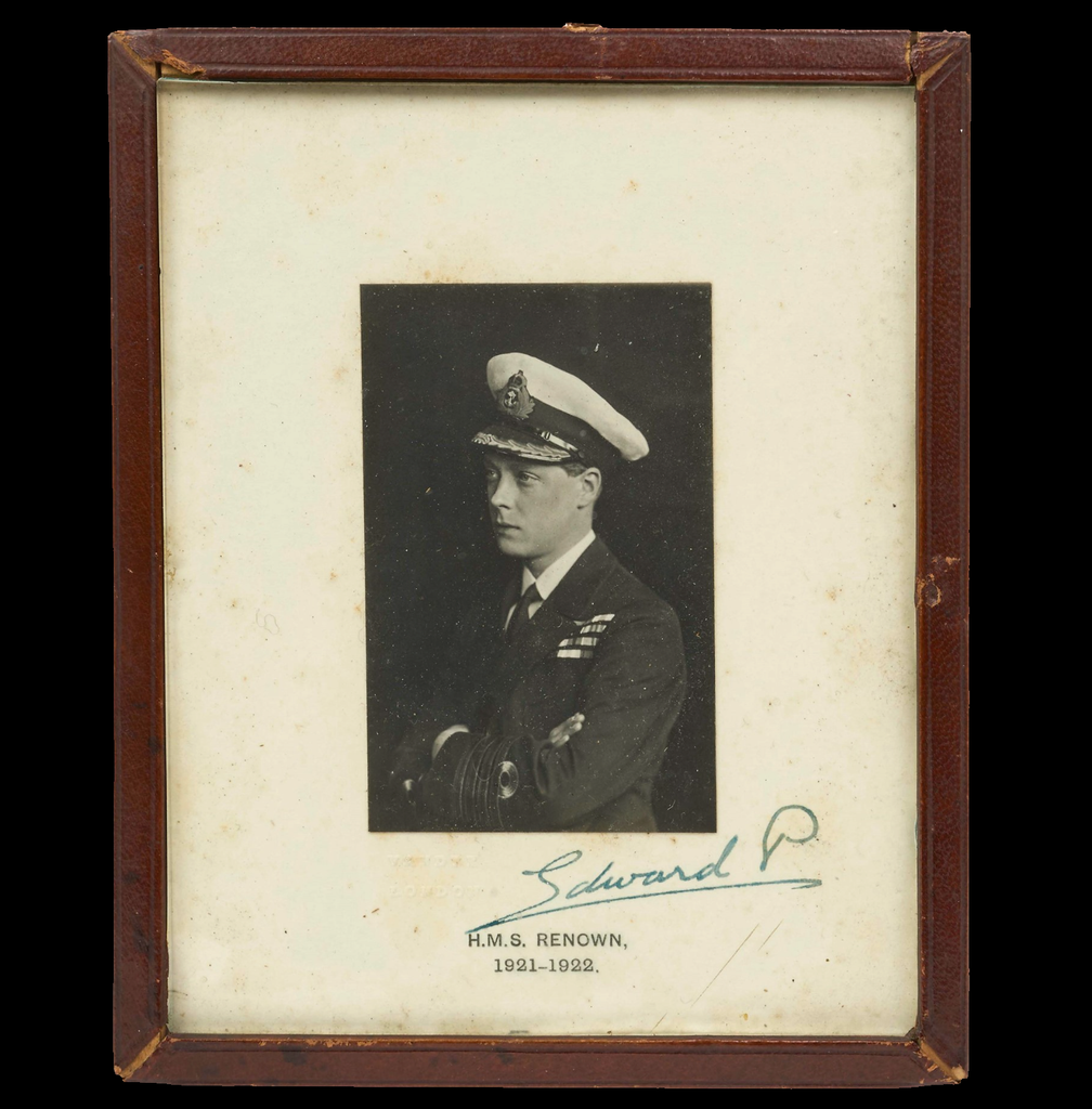 King Edward VIII signed portrait in naval uniform