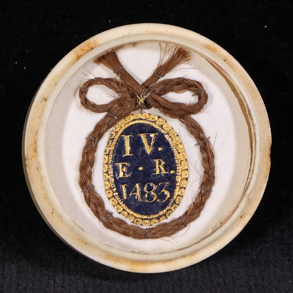 The lock of Edward IV (1442-1483), England’s first Yorkist King's hair, taken when his tomb in St George's Chapel at Windsor Castle was opened in 1789.