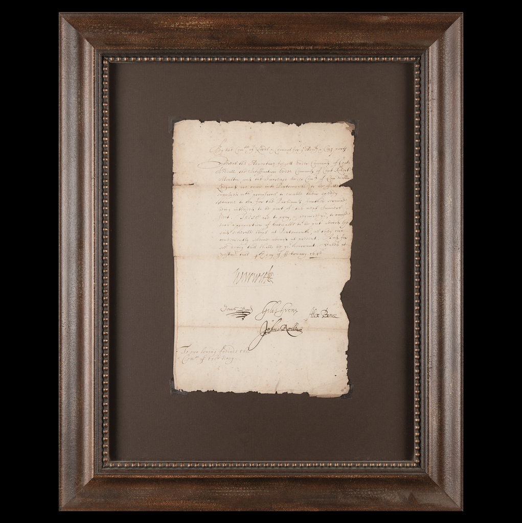 Founding of New England: Earl of Warwick signed document