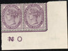Great Britain 1881 1d lilac Die II, superb unused control marginal unused pair, SG172var