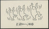 Keith Haring autographed “Dancing Men” drawing