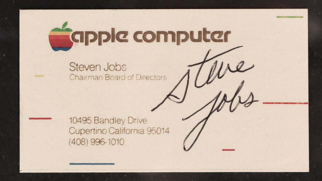 Steve Jobs autographed Apple business card