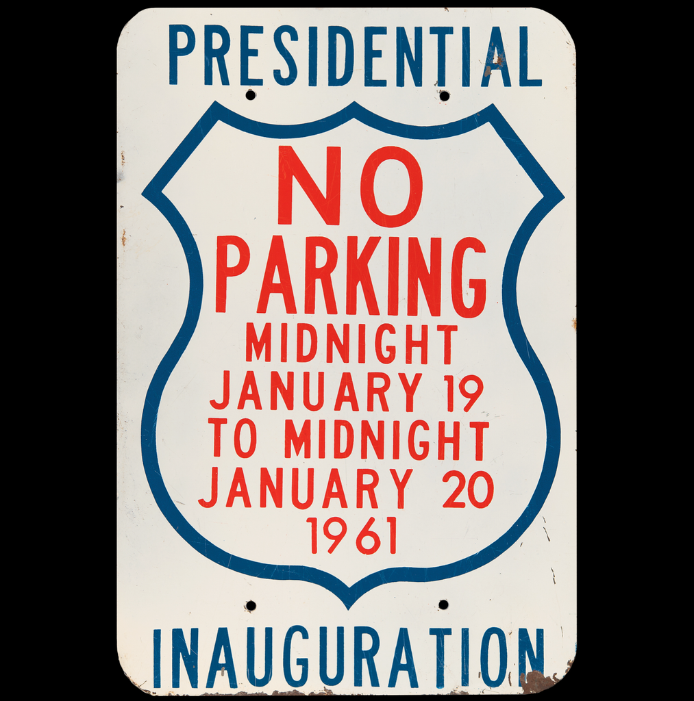 John F. Kennedy Presidential Inauguration 'No Parking' sign