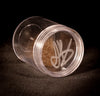 Justin Bieber's hair, presented in a plastic container which has been initialled by Bieber himself. 