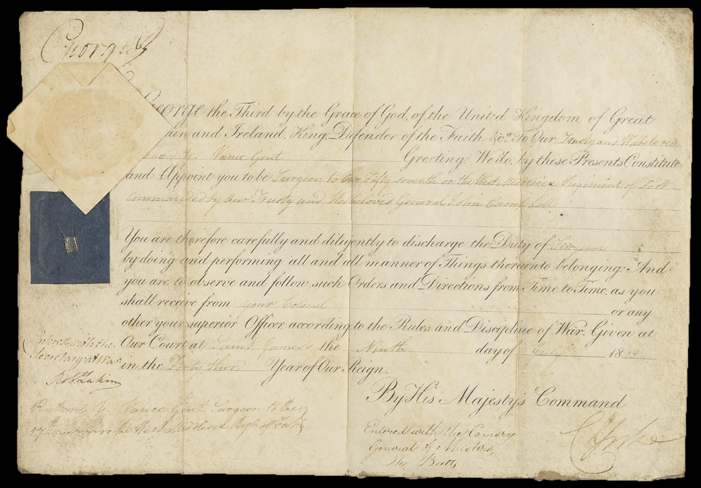 King George III signed document