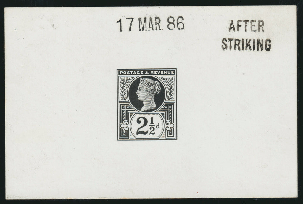 Great Britain 1886 2½d "Jubilee" die proof, SG201var