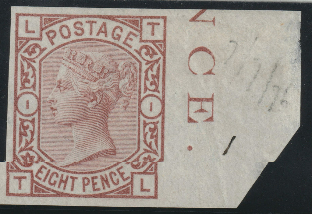 Great Britain 1876 8d purple-brown Plate 1 imperforate imprimatur, SG156a