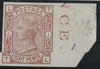 Great Britain 1876 8d purple-brown Plate 1 imperforate imprimatur, SG156a