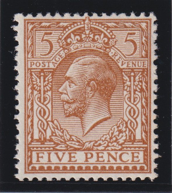 Great Britain 1912 5d yellow brown (no watermark) very fine unmounted mint, SG382a