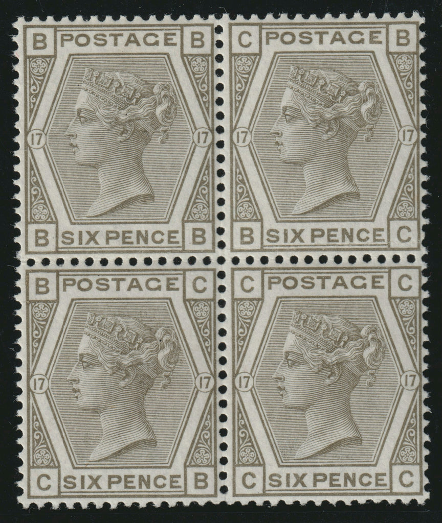 Great Britain 1880 6d grey Plate 17, SG147