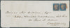 Great Britain 1840 2d blue Plate 1 used horizontal pair on cover, SG5