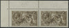Great Britain 1915 2s6d Sepia "Seahorses" (seal-brown, Watermark Inverted), unmounted mint marginal pair, SG408wi