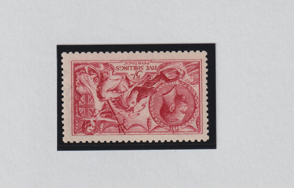 Great Britain 1915 5s bright carmine "Seahorses" (watermark inverted) superb unmounted mint, SG409wi