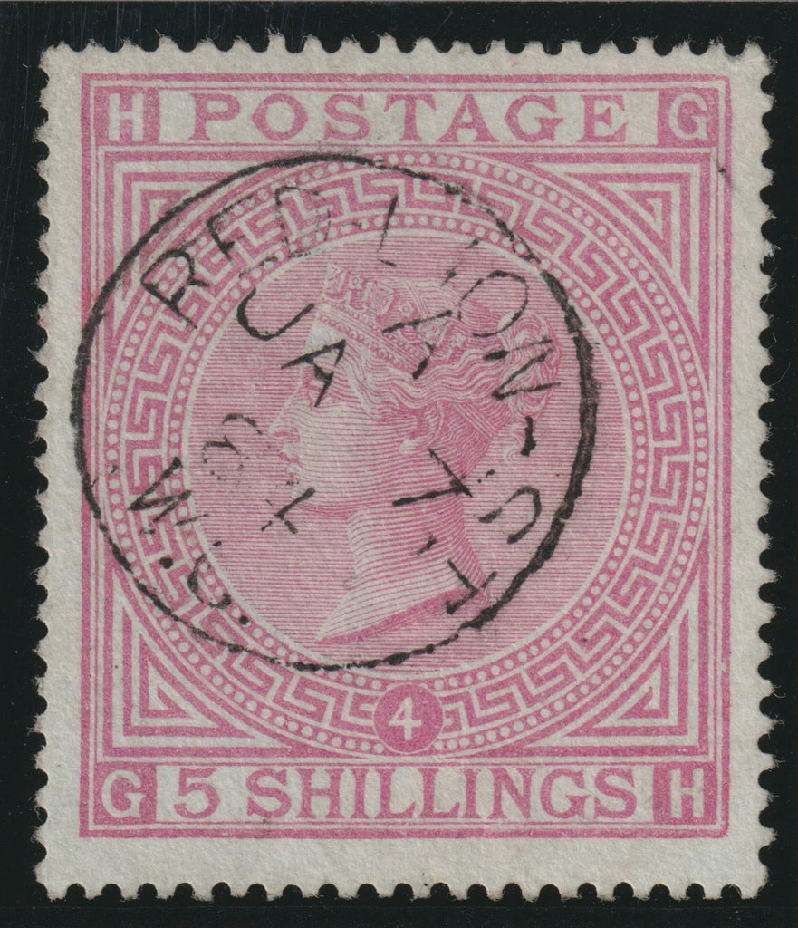 GREAT BRITAIN 1882 5s Rose Plate 4 (White paper), SG 134