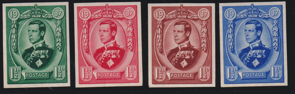 Great Britain 1936 1½d Edward VIII Coronation Essays very fine set of four imperforate, SG459var