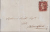 Great Britain 1841 1d red brown Plate 21 cover with rare cancellation, SG8