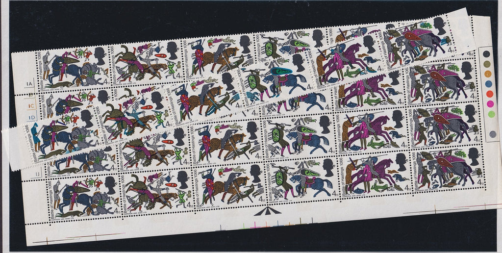 Great Britain 1966 4d Battle of Hastings (Phosphor) error unmounted mint cylinder block of twenty four, SG705/10ph