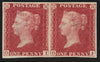 Great Britain 1865 1d Carmine Plate 66 "Royal Reprint" superb unused horizontal pair, SGDP35b