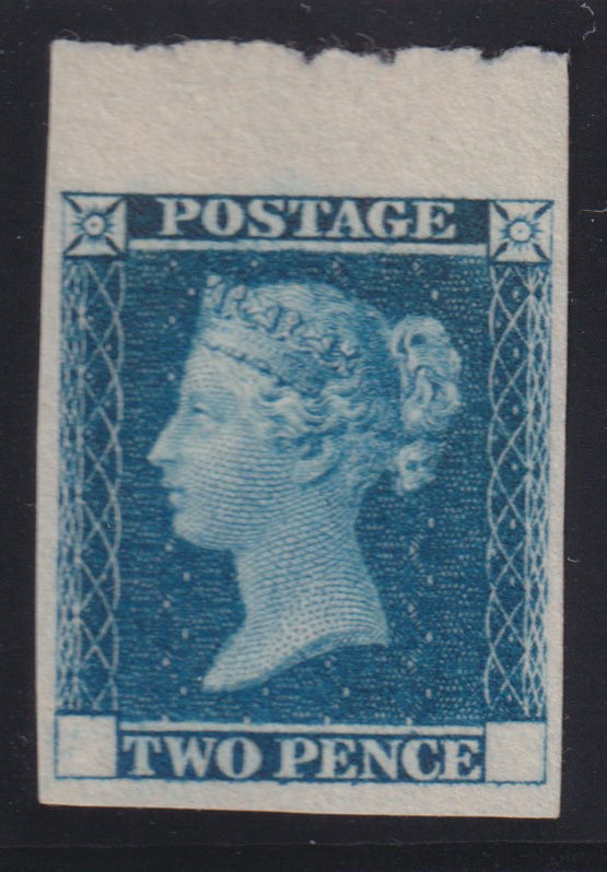Great Britain 1841 2d blue trial printing very fine and fresh unused marginal, SGDP43