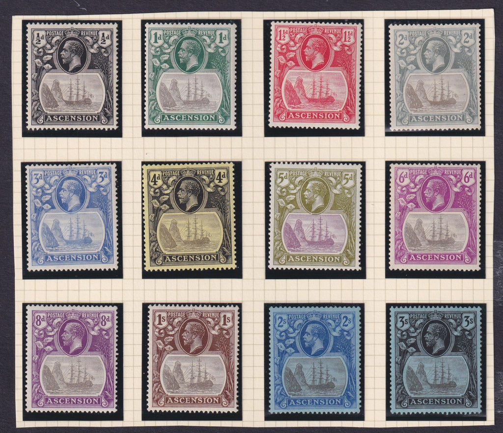 Ascension Island 1924-33 ½d to 3s set of 12 mint set, SG10-20