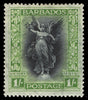 Barbados 1920-21 1s black and bright green 'Victory' with unique watermark variety, SG209a