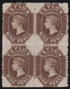 Ceylon 1867-70 9d bistre-brown variety fine mint block of 4, SG69ax