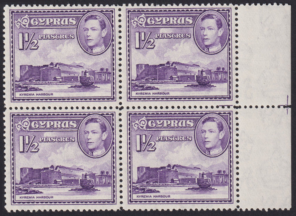Cyprus 1938-51 set of 19 to £1 scarlet and indigo, set of superb unmounted mint blocks of 4, SG151/63