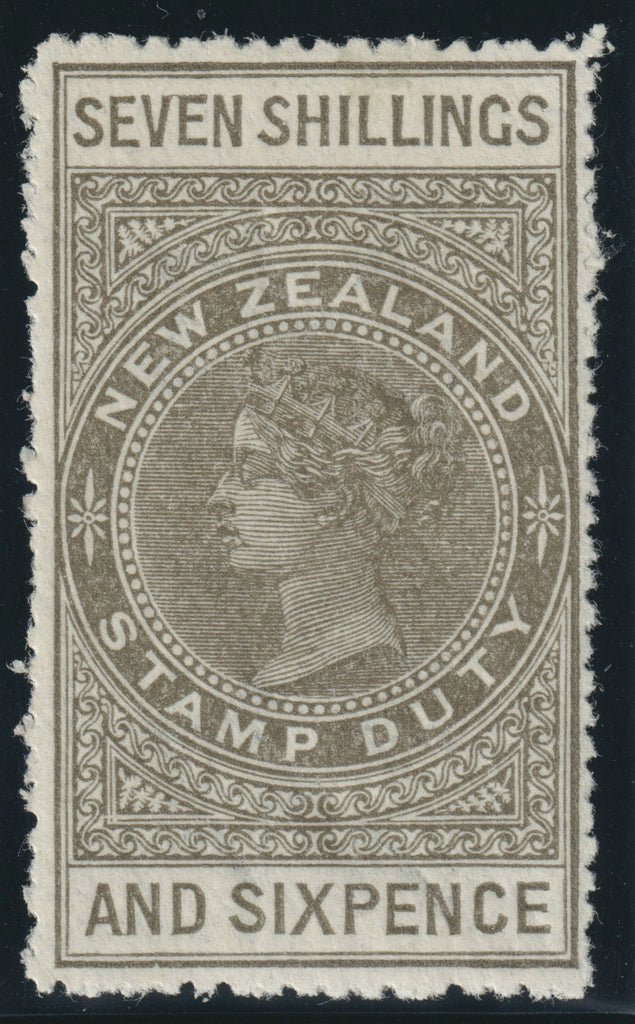 New Zealand 1906 7s6d bronze-grey Postal Fiscal brilliant mint example, SGF84