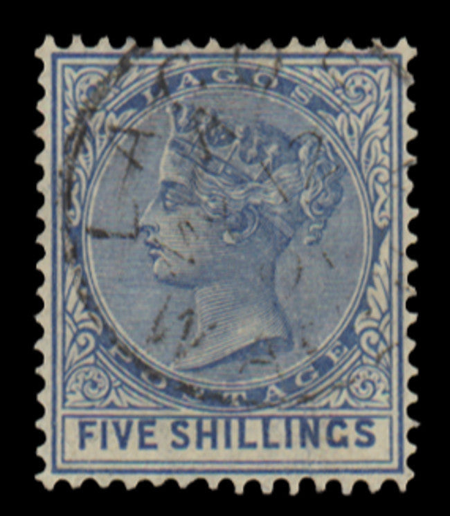 Nigeria Lagos 1884-6 5s blue fine used example, SG28