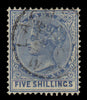Nigeria Lagos 1884-6 5s blue fine used example, SG28