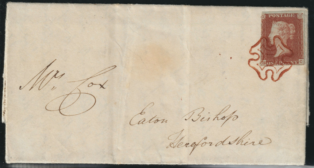 Great Britain 1841 1d red-brown Plate 9 cover, SG7