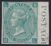 Great Britain 1865 1s green Plate 5 "abnormal" imprimatur, SG101var