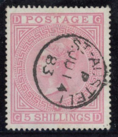 Great Britain 1882 5s rose Plate 4 (blued paper) superb used, SG130