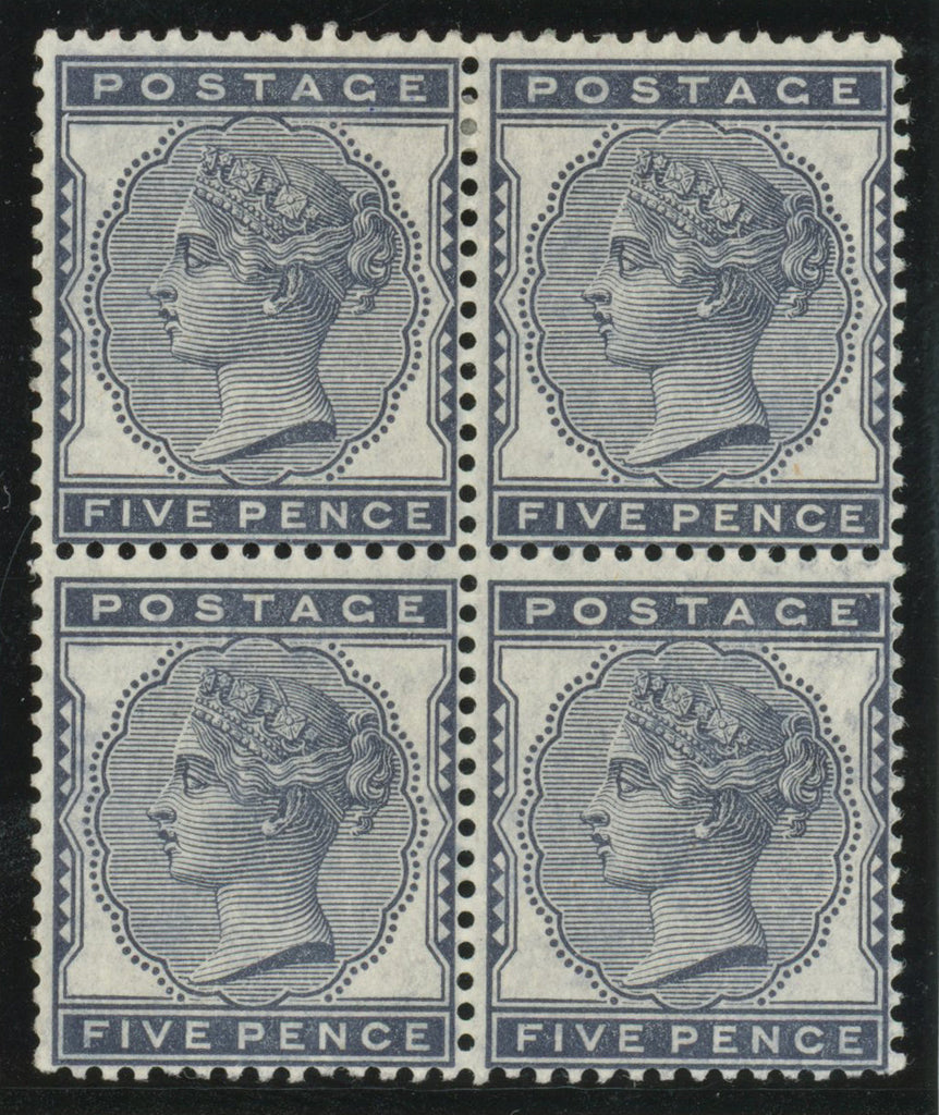 Great Britain 1880 5d indigo mint block of 4, SG169