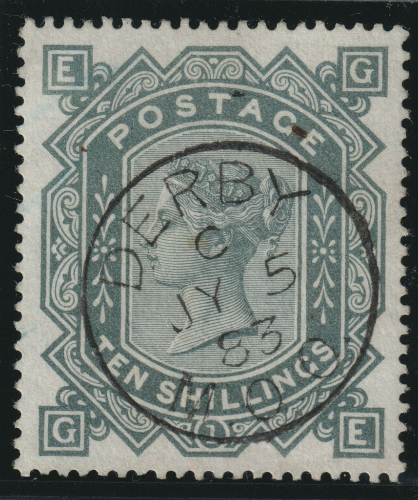Great Britain 1883 10s greenish grey Plate 1 (white paper) superb used example, SG135