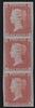 Great Britain 1841 1d red brown plate 116, very fine unused strip of three with printing variety, SG8var