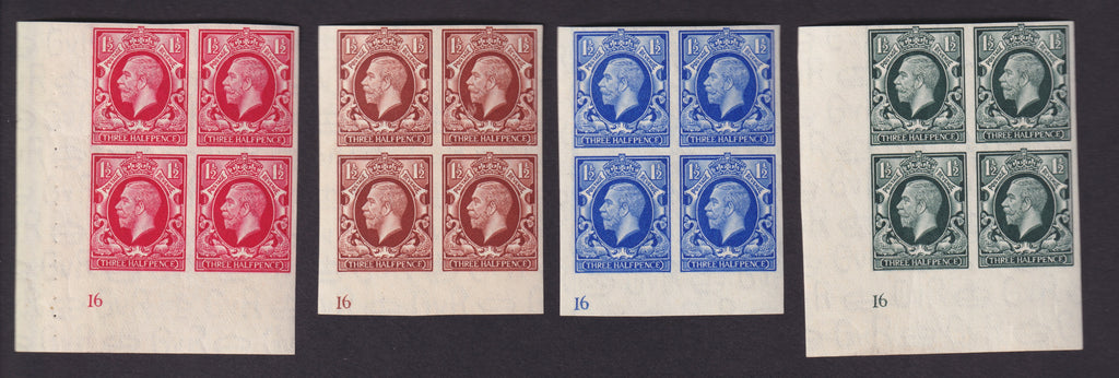 Great Britain 1934 1½d "Photogravure" large format colour trials, SG441var