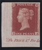 Great Britain 1854 1d red brown, Plate 194 marginal imprimatur, SG17var