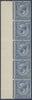 Great Britain 1912 2½d pale blue variety, unmounted mint marginal strip of five, SG372var