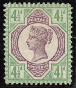 GREAT BRITAIN 1892 4 1/2d Colour trial, SG206var