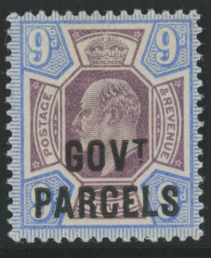 GREAT BRITAIN 1902 9d Dull purple & ultramarine (Govt Parcels), SG O77