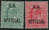 GREAT BRITAIN 1902 1/2d Blue green & 1d Scarlet (kKH Official), SG O91/2