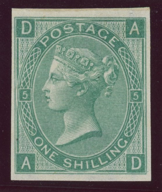 GREAT BRITAIN 1865 1s Green Pl 5 (Wmk Emblems), SG101var